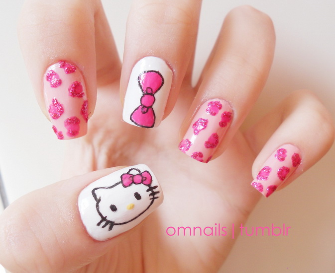 Hello Kitty nail designs
