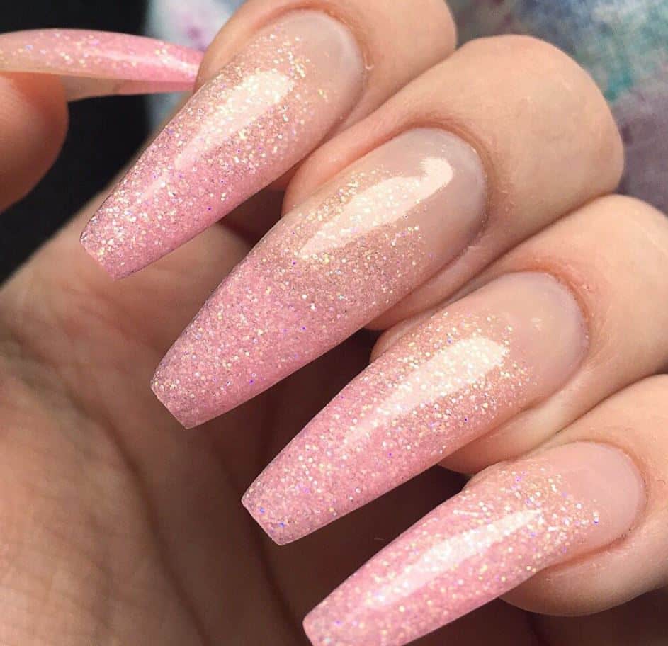 Short Light Pink Ballerina Nails Nail And Manicure Trends