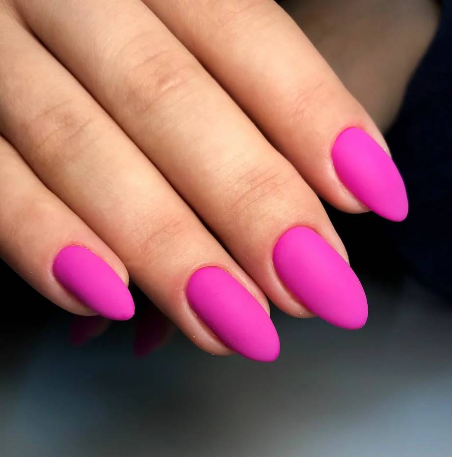 hot pink acrylic nails