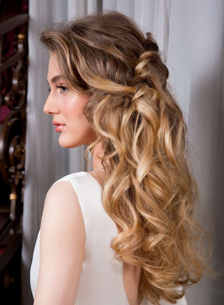 long curly hairstyles for wedding