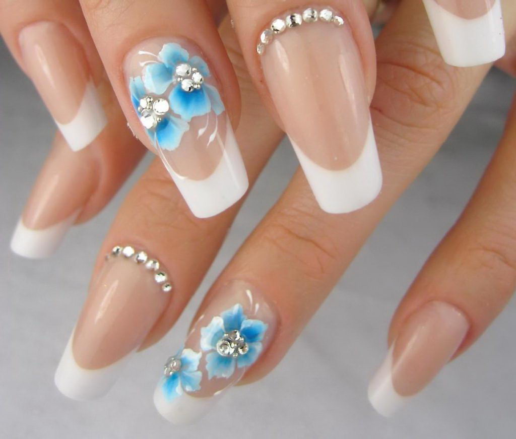flower nails diamonds