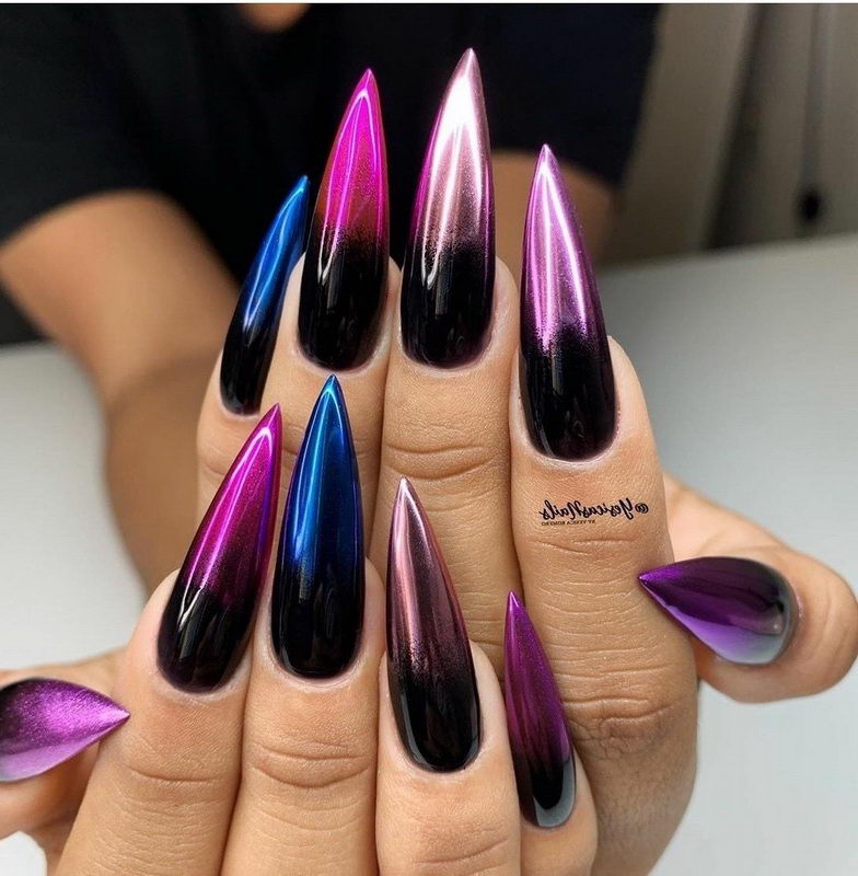 ombre Black Nail and colors