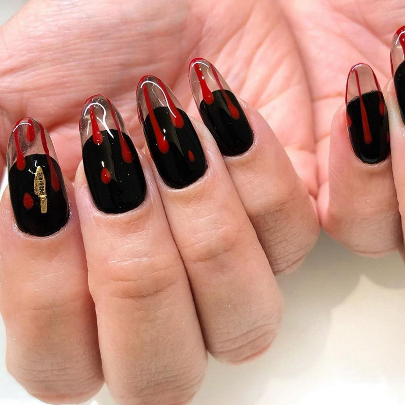 red and Black Nail