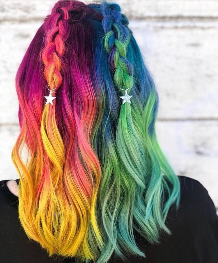 rainbow hair extensions